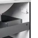 Комплект Qtap Tern 800х725х437 Matt black тумба напольная + раковина врезная, с полотенцедержателем QT1771TNЛ8023080CG (QT1771TNL8023080CMB)