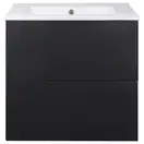 Комплект Qtap Tern 600х580х437 Matt black тумба напольная + раковина врезная, с полотенцедержателем QT1772TPЛ6023060CG (QT1772TPL6023060CMB)