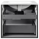 Комплект Qtap Tern 600х580х437 Matt black тумба напольная + раковина врезная, с полотенцедержателем QT1772TPЛ6023060CG (QT1772TPL6023060CMB)