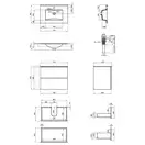 Комплект Qtap Tern 700х580х437 Matt black тумба напольная + раковина врезная, с полотенцедержателем QT1772TPЛ7023070CG (QT1772TPL7023070CMB)