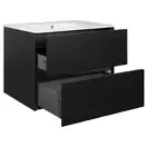 Комплект Qtap Tern 800х580х437 Matt black тумба напольная + раковина врезная, с полотенцедержателем QT1772TPЛ8023080CG (QT1772TPL8023080CMB)