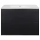 Комплект Qtap Tern 800х580х437 Matt black тумба напольная + раковина врезная, с полотенцедержателем QT1772TPЛ8023080CG (QT1772TPL8023080CMB)