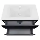 Комплект Qtap Tern 800х580х437 Matt black тумба напольная + раковина врезная, с полотенцедержателем QT1772TPЛ8023080CG (QT1772TPL8023080CMB)