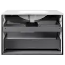 Комплект Qtap Tern 800х580х437 Matt black тумба напольная + раковина врезная, с полотенцедержателем QT1772TPЛ8023080CG (QT1772TPL8023080CMB)
