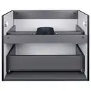 Тумба подвесная Qtap Tern 700х580х437 Matt black с полотенцедержателем QT1774TPL702MB