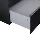 Тумба подвесная Qtap Tern 600х476х469 Matt black со столешницей и полотенцедержателем QT1774TPЛ602G (QT1779TPL602MB)