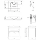 Комплект Qtap Virgo 700х580х437 White/Whitish oak тумба подвесная + раковина врезная  QT1872TPА7013070CW (QT1872TPА7013070CWWO)