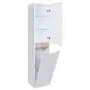 Пенал подвесной Qtap Virgo 350х1600х316 White/Whitish oak с корзиной для белья QT1876PP1651KRWWO