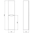 Пенал подвесной Qtap Virgo 350х1600х316 Black/White с корзиной для белья QT1876PP1652KRBW