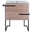 Комплект Qtap Taurus 600х800х437 Whitish oak тумба напольная + раковина врезная QT2471TNT603WO
