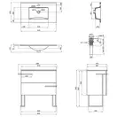 Комплект Qtap Taurus 800х800х437 Whitish oak тумба напольная + раковина врезная QT2471TNT803WO