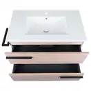 Комплект Qtap Taurus 800х800х437 Whitish oak тумба напольная + раковина врезная QT2471TNT803WO
