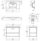 Комплект Qtap Taurus 800х580х437 White/Whitish oak тумба подвесная + раковина врезная QT2472TPT803WWO
