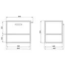 Тумба подвесная Qtap Taurus 600х580х437 White/Whitish oak QT2474TPT603WWO