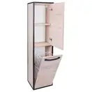 Пенал подвесной Qtap Taurus 350х1450х300 Whitish oak с корзиной для белья QT2476PP1451KRWO