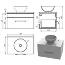 Snail Тумба «Мадлен» з умивальником «Селена» А900М Рубін МАТ (700KM104RA900M)