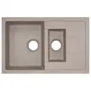 Кухонная мойка с дополнительной чашей Qtap CS 7648 Beige (QT7648BEI551)
