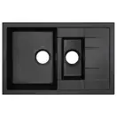 Кухонная мойка с дополнительной чашей Qtap CS 7648 Black (QT7648BLA404)