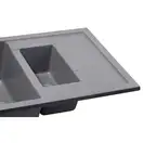 Кухонная мойка с дополнительной чашей Qtap CS 7648 Grey (QT7648GRE471)