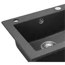 Гранитная кухонная мойка REA WEST BLACK METALIC (ZLE-00121)