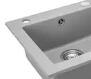 Гранитная кухонная мойка REA WEST GREY серая (ZLE-00122)