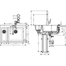 Кухонна мийка Hansgrohe Hansgrohe C51 C51-F635-04 Sink combi 770x510 зі змішувачем на 2 чаші 180/450, chrome (43215000)