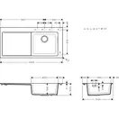Hansgrohe S514-F450 Кухонна мийка, Graphiteblack (43314170)
