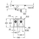 Мийка для кухні Grohe K700 59.5х45 см, нержавіюча сталь матова (31576SD1)