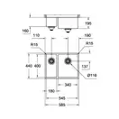 Мийка для кухні Grohe K700 59.5х45 см, нержавіюча сталь матова (31576SD1)