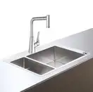 Кухонна мийка Hansgrohe Hansgrohe C71 C71-F655-04 Sink combi 755х500 зі змішувачем на 2 чаші 180/450, stainless steel (43210800)