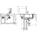 Кухонна мийка Hansgrohe Hansgrohe C71 C71-F655-04 Sink combi 755х500 зі змішувачем на 2 чаші 180/450, stainless steel (43210800)