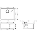 Hansgrohe S719-U500 Мийка кухонна, нержавіюча сталь (43427800)