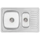 Кухонная мойка с дополнительной чашей Lidz 7850 0,8 мм Micro Decor (LIDZ7850MDEC)