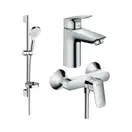 Набір змішувачів для душу Hansgrohe EcoSmart Logis 100 (71104000 + 71600000 + 26553400), хром (20200007)