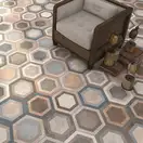Плитка керамогранітна Hexagono Bushmills Multicolor 230х266x9 Vives (46FE)