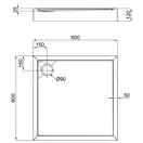 Душевой поддон Qtap Tern 308812W 80x80x12 см + сифон (TERN308812W)