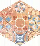 Плитка підлогова Heksagon Flamenco Червоний Patchwork NAT 28x33 код 6431 Nowa Gala (L-LCD-FLM06-28X033-075-N-1-1)