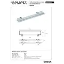 104102212 Omega Поличка скляна 600мм з бортиком, Bemeta (104102212)