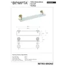 Поличка скляна 144102247 RETRO 3:бронза Bemeta Чехія
