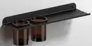 Полиця з утримувачем для склянок Sonia QUICK BLACK 450х131х410 мм, чорний матовий (185351)