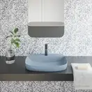 Раковина полувстраиваемая Catalano Green Lux Сolori 40 х 60 х h14 см, цвет - синий матовый 160GRLXNAS
