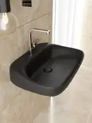 Раковина подвесная Flaminia Fluo 70 х 49 х h20 см, цвет - Carbone opaco (матовый) FU70L Carbone