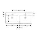 Умивальник підвісний Geberit iCon, подвійний, 120x48.5, білий (124120000)