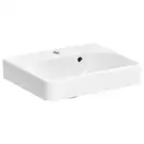 Маленькая (мини) раковина Geberit Smyle Square 45 х 36 х h16 см, с асимметричным переливом (500.222.01.1) фото 1 Aquada.com.ua