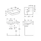 Geberit Selnova Square Умивальник підвісний, білий (500.310.01.7)