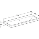 Умивальник накладний Geberit iCon Light: B=120см, T=48см, білий (501.837.00.3)
