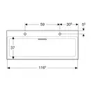 Geberit One Раковина 120х48 см, біла глянцева (505.049.00.1)