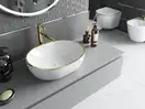 Умывальник (раковина) MEXEN VIKI WHITE GOLD EDGE накладной (MEX-21054805)