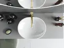 Умывальник (раковина) MEXEN VIKI WHITE BRUSHED GOLD накладной (MEX-21054817)