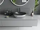 Умывальник (раковина) MEXEN VIKI BLACK SILVER накладной с узором (MEX-21054872)